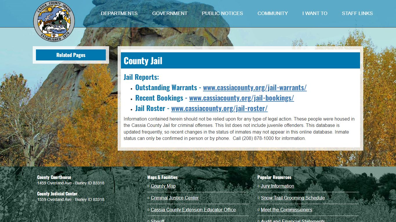 Cassia County, Idaho - County Jail