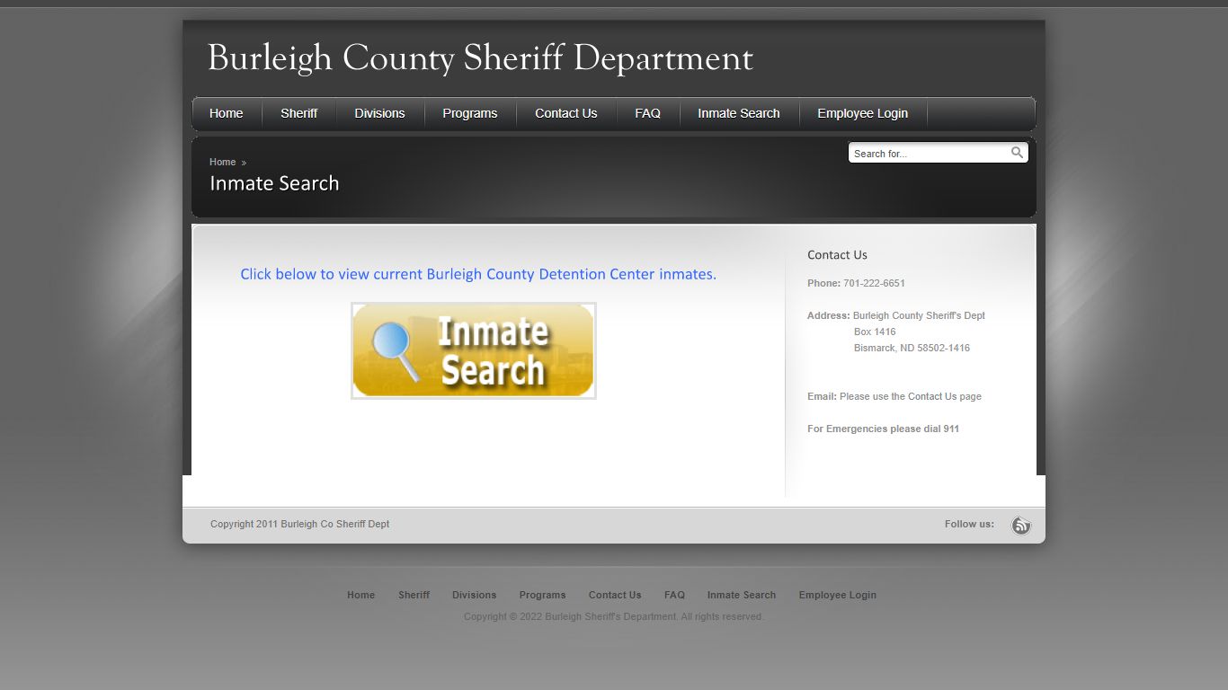 Inmate Search - Burleigh Sheriff's Department